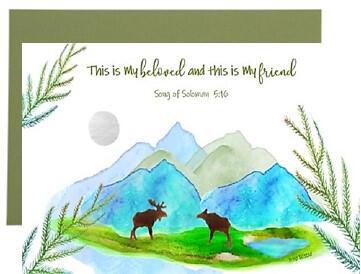 Loving Moose Frameable Card