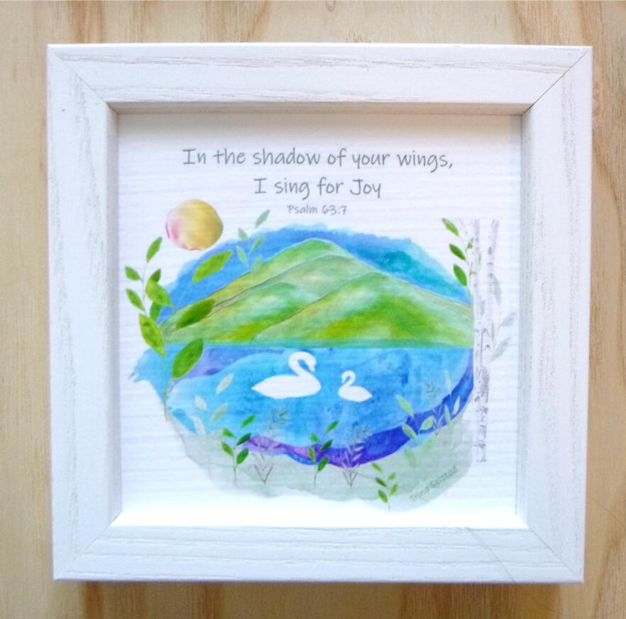 Swans at Sunset 6x6 Frame