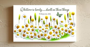 Wild Daisies 3x6 print on wood panel