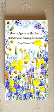 Meadow Blooms 3x6 print on wood panel